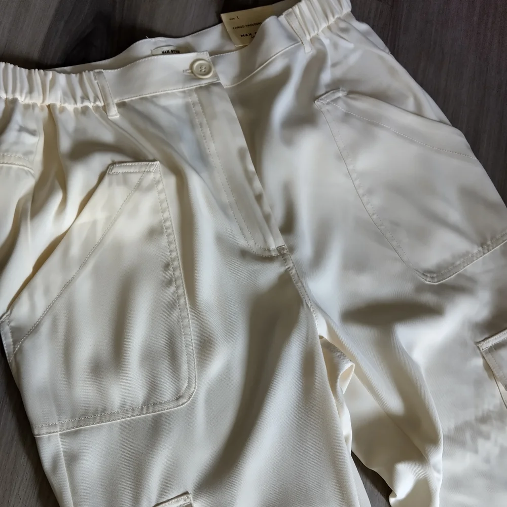 Max Studio London Ivory Cargo Pants - Picture 6 of 12